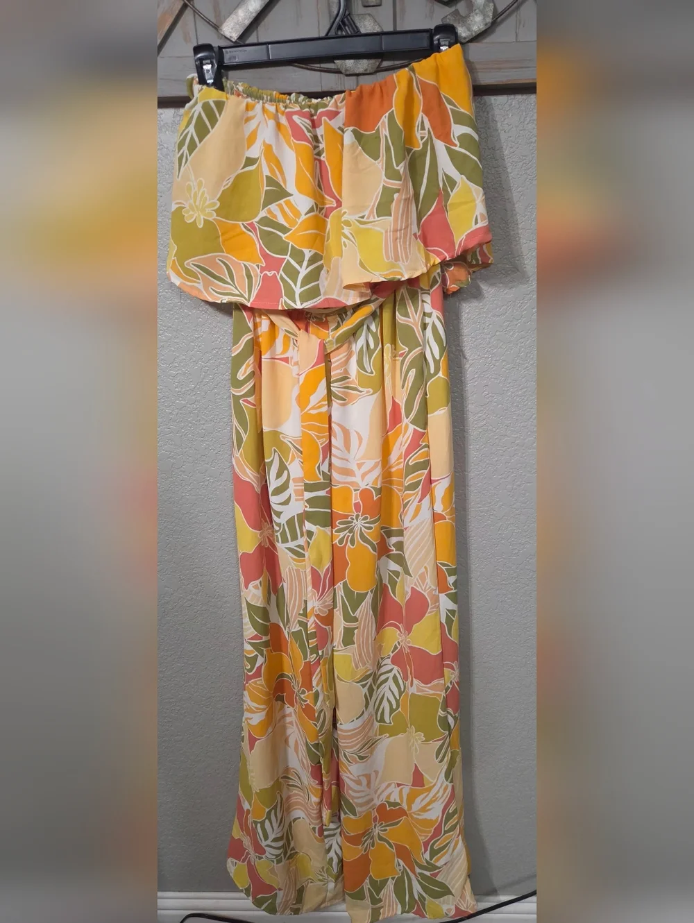Jolie And Joy  Floral Print Strapless Wide Leg  Jumpsuit Size Small - Picture 4 of 9